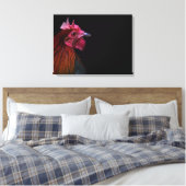 Boerderijen | Rooster Head Shot Canvas Afdruk (Insitu (Slaapkamer))