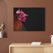 Boerderijen | Rooster Head Shot Canvas Afdruk