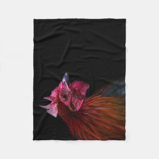Boerderijen | Rooster Head Shot Fleece Deken (Voorkant)