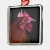 Boerderijen | Rooster Head Shot Metalen Ornament (Links)
