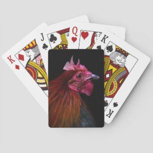 Boerderijen   Rooster Head Shot Pokerkaarten