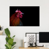 Boerderijen | Rooster Head Shot Poster (Thuiskantoor)