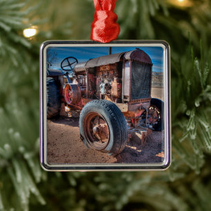 Boerderijen   Rusty Antiek tractor Metal Ornament