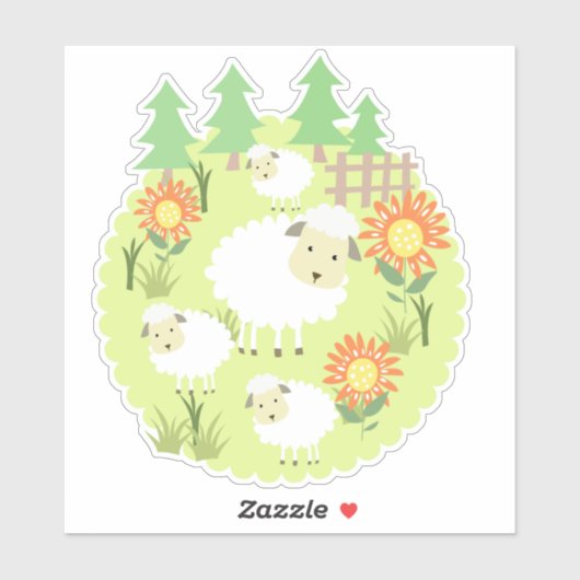 Boerderijen schaap op maat gesneden vinylSticker Sticker (Vel)