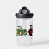 Boerderijen tractorbackhoe - Personaliseer naam Waterfles (Voorkant)