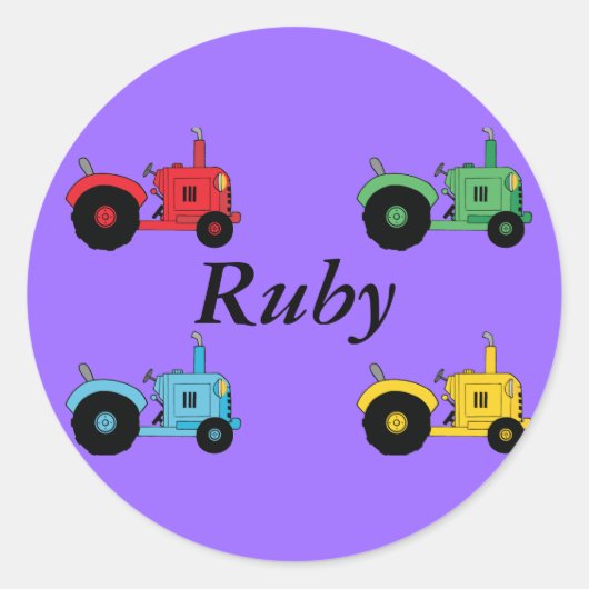 Boerderijen tractoren ronde sticker (Voorkant)