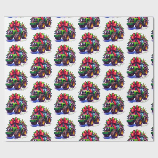 Boerderijen trekker versierd voor Kerstmis Cadeaupapier (Vlak)