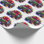 Boerderijen trekker versierd voor Kerstmis Cadeaupapier (Hoek)