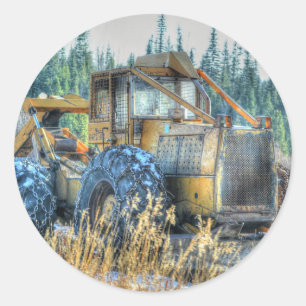 Boerderijen, trekkers, rugleuningen, Boerderijen Ronde Sticker