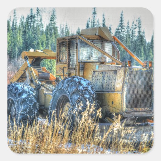 Boerderijen, trekkers, rugleuningen, Boerderijen Vierkante Sticker (Voorkant)