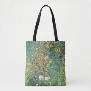 Boerderijen tuin met zonnebloemen van Gustav Klimt Tote Bag