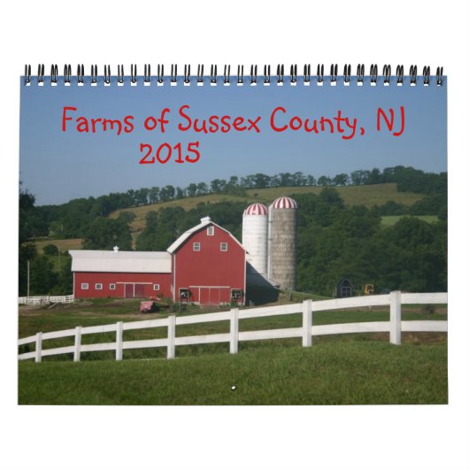 Boerderijen van Sussex County NJ Calendar 2015 Kalender (Hoes)