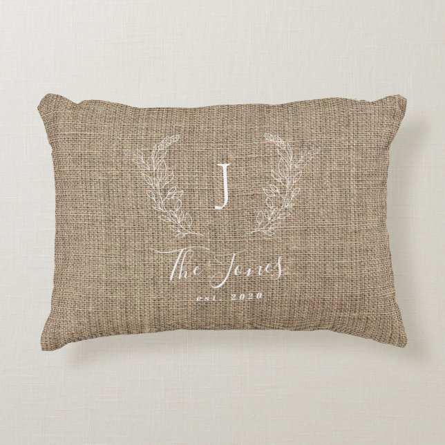  boerderijfamilie, monocentrisch jute accent kussen (Voorkant)