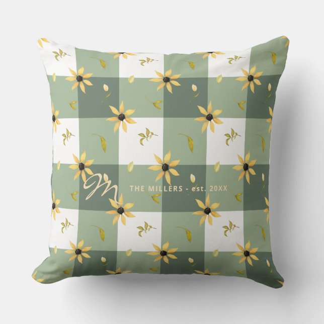  boerderijflora groene buffels controle kussen (Voorkant)