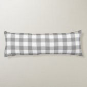Boerderijgrijs Rustieke Buffalo Check Plaid Lichaamskussen (Achterkant)