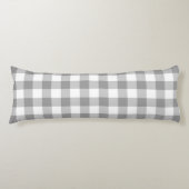 Boerderijgrijs Rustieke Buffalo Check Plaid Lichaamskussen (Voorkant)