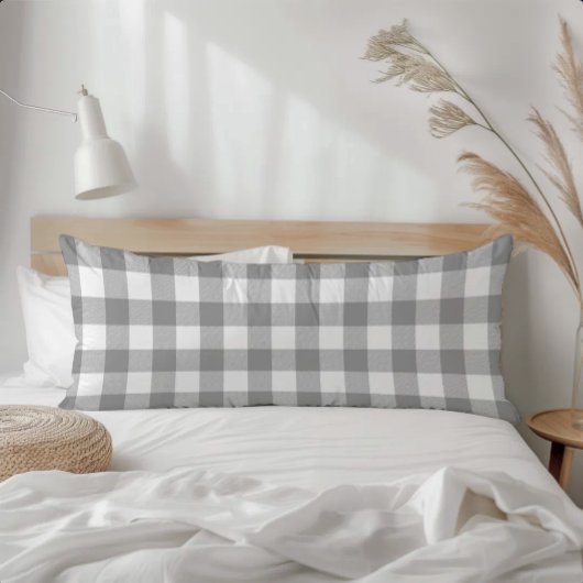 Boerderijgrijs Rustieke Buffalo Check Plaid Lichaamskussen