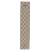 Boerderijhaan Bruine Gingham Tafel Runner Medium Tafelloper (Voorkant)