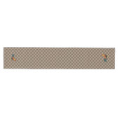Boerderijhaan Bruine Gingham Tafel Runner Medium Tafelloper (Horizontaal)