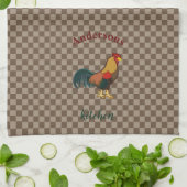 Boerderijhaan Gingham Kip Keukenhanddoek (Gevouwen)