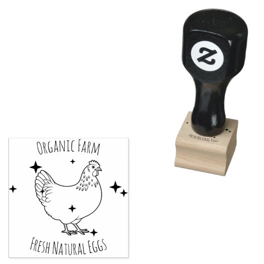 Boerderijhen | Ei Rubberstempel (Gestempeld)