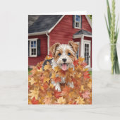 Boerderijhond Waterverf Herfst Kaart (Voorkant)