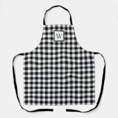 Boerderijhuis Zwart En Wit Geruit Monogram Schort (Voorkant)