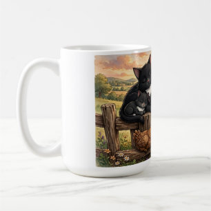 Boerderijkat Zonsondergang bij het Hek Coffee Mok