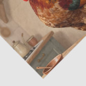 Boerderijkeuken met trotse haan tissuepapier (Detail)