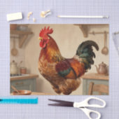 Boerderijkeuken met trotse haan tissuepapier (Craft)