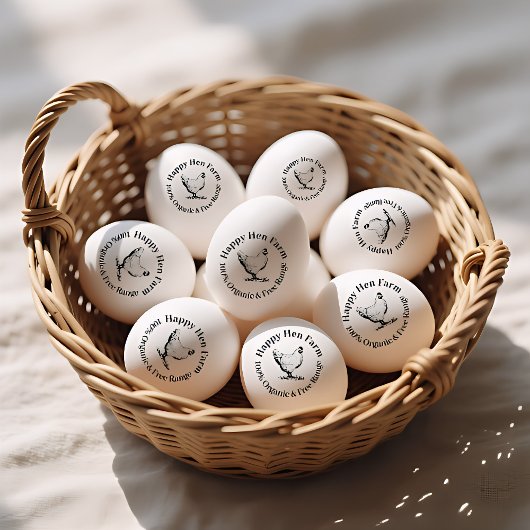 Boerderijkip | Gepersonaliseerde Eierstempel Rubberstempel