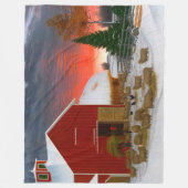 Boerderijleven Barnyard in de winter Horatio Shaw  Fleece Deken (Voorkant)