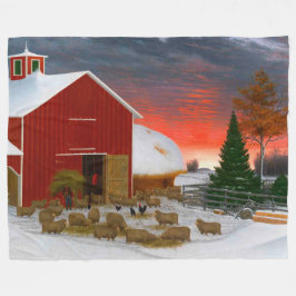 Boerderijleven Barnyard in de winter Horatio Shaw Fleece Deken