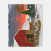 Boerderijleven Barnyard in de winter Horatio Shaw  Fleece Deken (Voorkant)