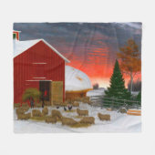 Boerderijleven Barnyard in de winter Horatio Shaw  Fleece Deken (Voorkant (Horizontaal))