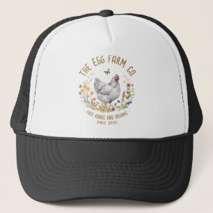 Boerderijlogo-hoed Waterverf Grijs Kip Wildflower- Trucker Pet