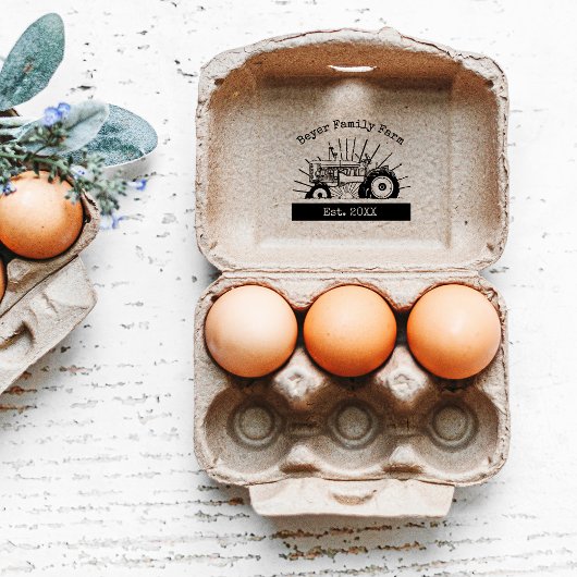 Boerderijlogo op maat 2,5" x 2,5" rubberen stempel