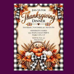 Boerderijmand met pompoenen Thanksgiving-diner Kaart