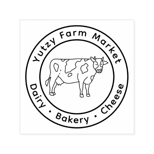 Boerderijmarkt Kleine Holsteinse Koe  Zelfinktende Stempel (Design)