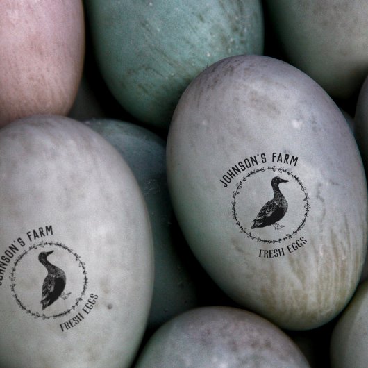 Boerderijnaam, Eend | Verse Eieren | Eierstempel Rubberstempel