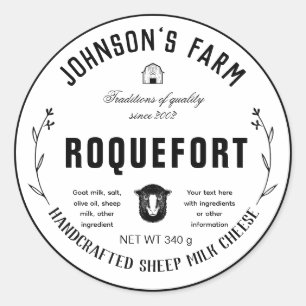 Boerderijnaam   Krans   Schapenmelkkaas   Oude Jaa Ronde Sticker