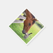 Boerderijpaard met tabbykat servet (Hoek)