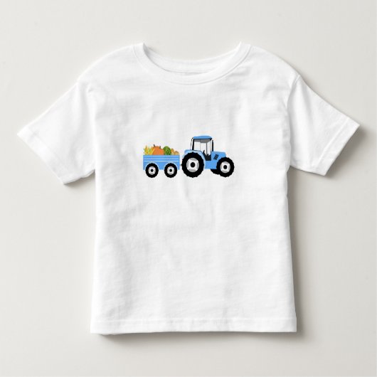 Boerderijproducten in blauwe vrachtwagen kinder shirts (Voorkant)