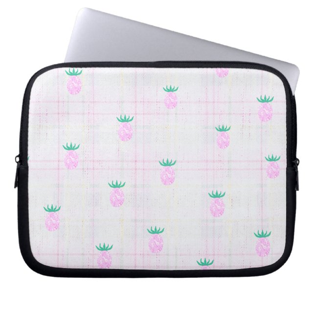 Boerderijroze Ananas Laptop Sleeve (Voorkant)