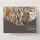 Boerderijscript met rustige bast alle uitnodiginge all in one uitnodiging (Achterkant)