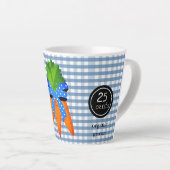 Boerderijstijl Blauwe Gingham Wortelsap Latte Mok (Rechterhoek)