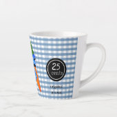 Boerderijstijl Blauwe Gingham Wortelsap Latte Mok (Rechts)