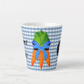 Boerderijstijl Blauwe Gingham Wortelsap Latte Mok (Voorkant)