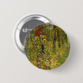Boerderijtuin met crucifix door Gustav Klimt Ronde Button 5,7 Cm (Voorkant /achterkant)
