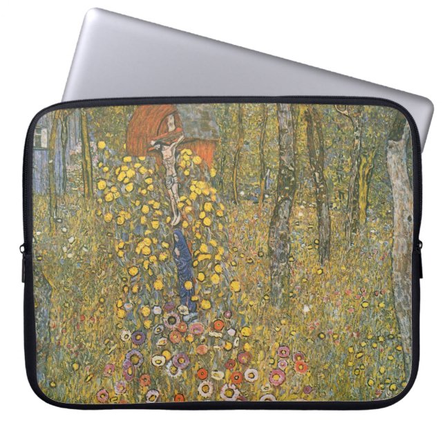 Boerderijtuin met kruisbeeld (van Gustav Klimt) Laptop Sleeve (Voorkant)